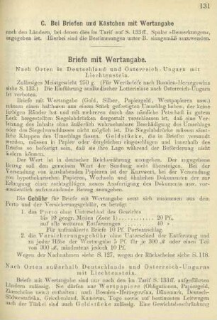 Briefe mit Wertangabe