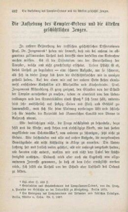 482-492 Die Aufhebung des Templer-Ordens und die ältesten geschichtlichen Zeugen