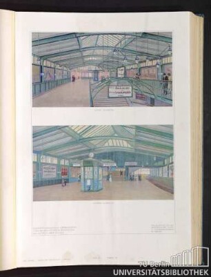 Teil II. Tafel 15. Kreuzungsbahnhof Gleisdreieck. Oberer und unterer Bahnsteig. Architekt: Sepp Kaiser.