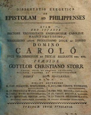 Diss. exeg. in epistolam ad Philippenses