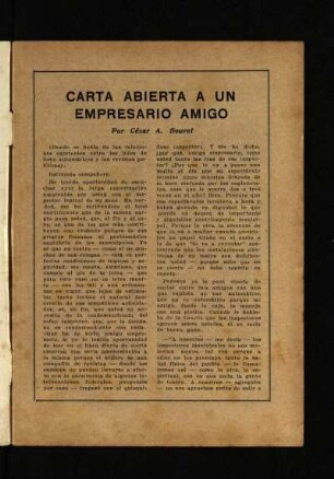 Carta abierta a un empresario amigo