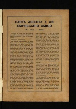 Carta abierta a un empresario amigo