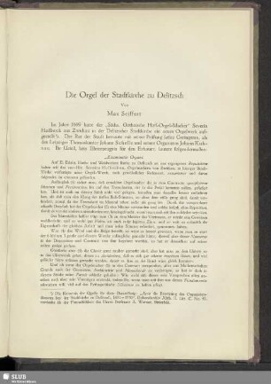 Die Orgel der Stadtkirche zu Delitzsch