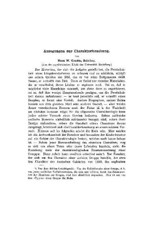 Anregungen zur Charakterforschung