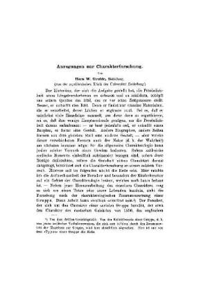 Anregungen zur Charakterforschung