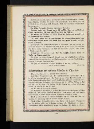 Zusammenbruch der russischen Offensive in Ostgalizien.
