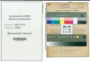 Entnazifizierung Heinrich Barmscheidt , geb. 07.05.1889 (Besenbinder)