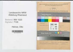 Entnazifizierung Otto Heinze , geb. 08.10.1905 (Gebaeudeverwalter)