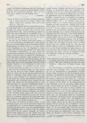 291-292 [Rezension] Barnes, William Emery, Lex in corde