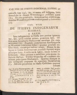 Cap. VIIII De Iuribus Indigenarum Hassiae.