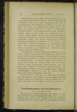 Porträtaufnahmen und Porträtnegative