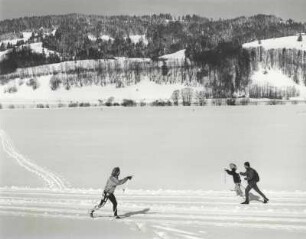 Langlauf am Ufer des Weißensees