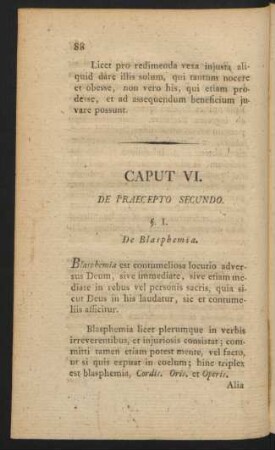 Caput VI. De Praecepto Secundo
