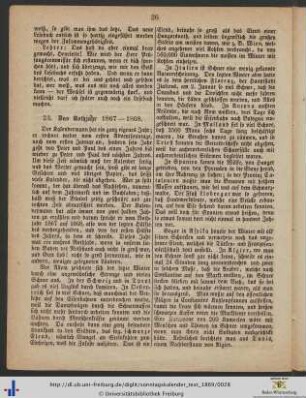 23. Das Nothjahr 1867-1868.