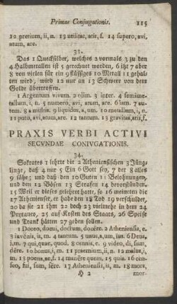 Praxis Verbi Activi Secundae Coniugationis.