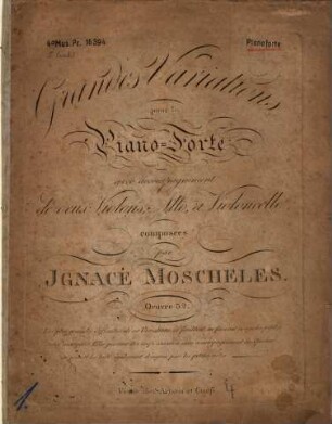 Grandes variations : pour le piano-forte avec accompagnement de 2 violons, alto, et violoncelle ; oeuv. 32