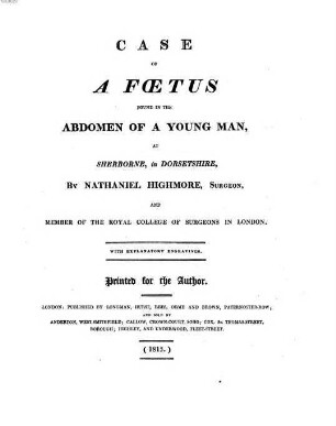 Case of a foetus found in the abdomen of a young man, at Sherborne, in Dorsetshire : With explanatory engravings