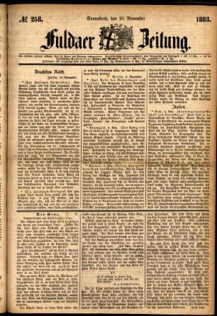 Ausgabe vom Samstag, den 10. November 1883.