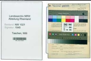 Entnazifizierung Willi Taschen , geb. 27.01.1905 (Betriebsleiter)