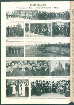 Bahia Blanca [Fotografías] : El concurso de Tiro. - Visita del "Etruria". - Fiestas