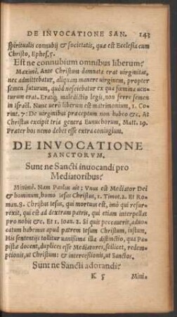 De Invocatione Sanctorum.