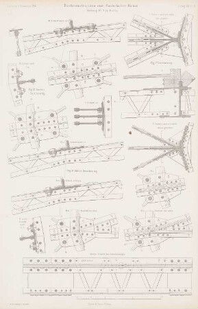 Imperial-Continental-Gas-Association, Berlin: Details Dachkonstruktion (aus: Atlas zur Zeitschrift für Bauwesen, hrsg. v. G. Erbkam, Jg. 16, 1866)