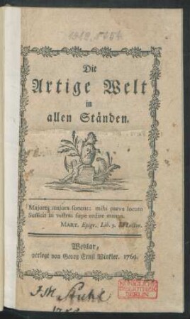 Die Artige Welt in allen Ständen