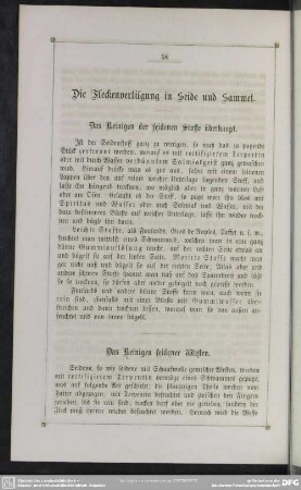 Die Fleckenvertilgung in Seide und Sammet