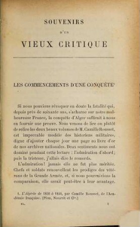 Souvenirs d'un vieux critique, 9