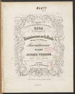 Réminiscences de la Russie : Airs natinonaux pour le Piano ; Op. 30.