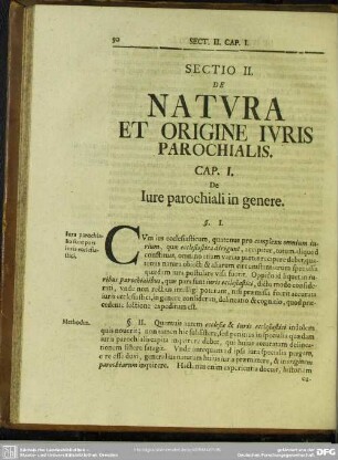 Sectio II. De Natura Et Origine Iuris Parochialis