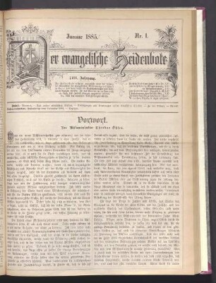 Januar 1885. Nr. 1
