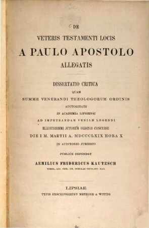 De veteris testamenti locis a Paulo apostolo allegatis