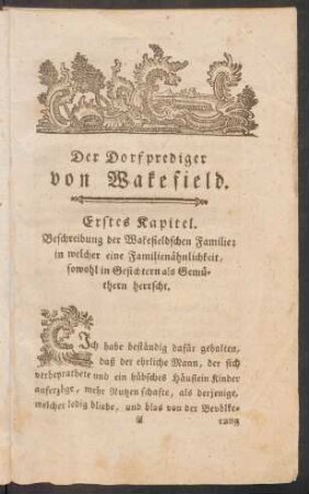 Erstes Kapitel. - Fünftes Kapitel.