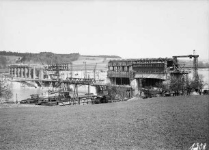 Bau Stauanlage Kachlet/Donau