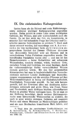 IX. Die einheimischen Kulturgewächse
