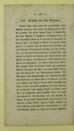 XVI. Brasilien und seine Einwohner