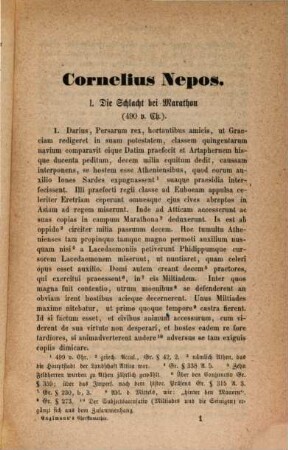 Chrestomathie aus Nepos, Justin, Cäsar, Cicero, Curtius und Livius für die dritte Klasse der lateinischen Schulen : (Quarta und Tertia), 1