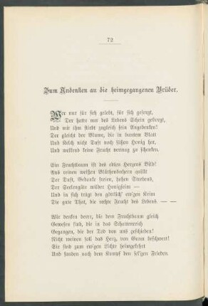 Zum Andenken an die heimgegangenen Brüder.