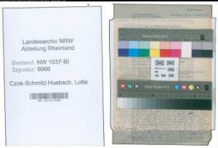 Entnazifizierung Lotte Czok-Schmitz-Huebsch , geb. 05.11.1904 (Landwirtin)