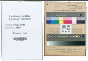Entnazifizierung Karl Koenen , geb. 07.01.1899 (Waechter)