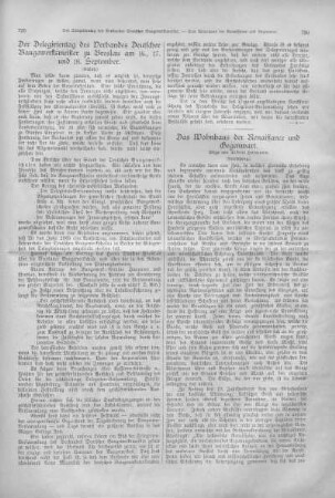 Der Deligirten des Verbandes Deutscher Baugewerksmeister zu Breslau am 16., 17. und 18. September.