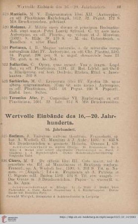 16. Jahrhundert (Nr. 525 - 535)