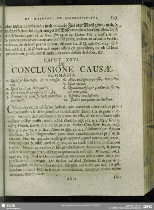 Caput XXVI. De Conclusione Causae