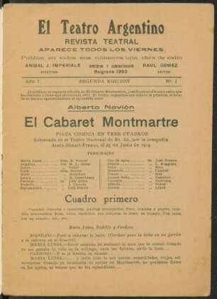 1919000102: El Cabaret Montmartre : pieza cómica en tres cuadros