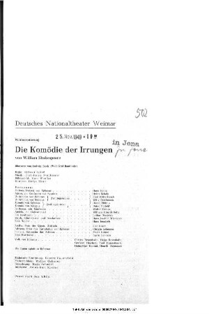 Die Komödie der Irrungen