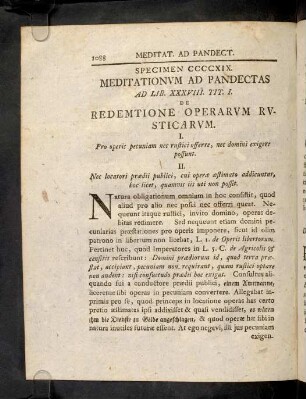 1088-1091, Sp. 419. De Redemtione operarum rusticarum