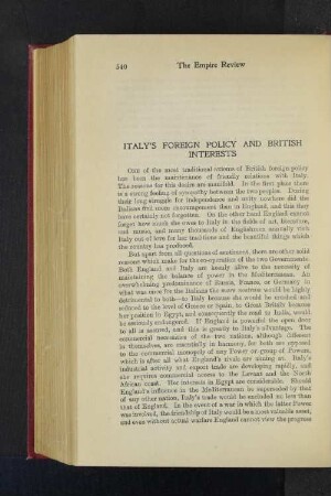 Italy's Foreign Policy and British Interests.