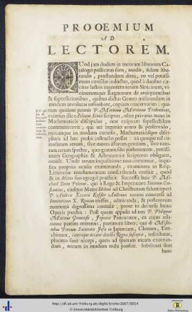 Prooemium Ad Lectorem.