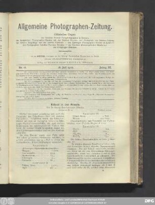 Nr. 16. 18. Juli 1902. Jahrg. IX.
